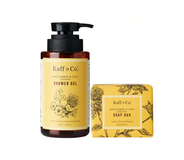 Kaff & Co. Safflower & Cica Soothing Shower Gel & Soap Bar เจลอาบน้ำดอก