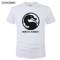 เสื้อยืดโอเวอร์ไซส์เสื้อยืดแขนสั้นลําลอง ผ้าฝ้าย พิมพ์ลาย Mortal Kombat สีขาว แฟชั่นฤดูร้อน สําหรับผู้ชายS-4XL  CAOZ