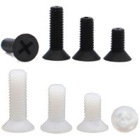 10/20/50pcs M2 M2.5 M3 M4 M5 M6 M8 Metric Threaded Black White Nylon Plastic Phillips Flat Countersunk Head Cross Screw Bolt Nails  Screws Fasteners