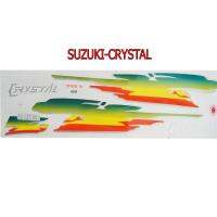 สติ๊กเกอร์ติดรถมอเตอร์ไซด์ สำหรับ SUZUKI-RC110 CRYSTAL สีแดง