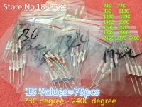 15 Values=75pcs assortment kit Thermal Fuse 10A 250V Thermal Cutoffs 73C degree - 240C degree Temperature fuse Fuses Accessories