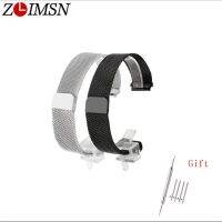 ☇┋ ZLIMSN 18 20 22mm Milan Stainless Steel Silver Black Loop Watchbands Quick Release Magnetic Adjustable Strap For mens womens