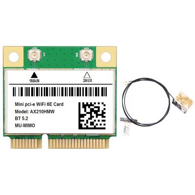 AX210 5374M WIFI 6E 5G Gigabit Wireless Network Card MINI PCIE 5.2 Bluetooth Network Card Module with Built-in Antenna