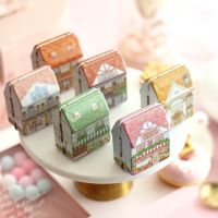 1PC Mini Vintage House Shape Metal Box Wedding Candy Chocolate Packaging Tin Box Coin Jewelry Storage Case Lovely Kids Gift Box Storage Boxes