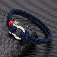 MKENDN Mens Strand Shackle Clasp Survival Outdoor Camping Emergency Rope Jewelry