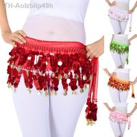 Aolzbiip49h 2022ขายส่งProfessionalน่ารักBelly Danceผ้าพันคอสะโพกสำหรับผู้หญิงSequins FringeเอวChainราคาถูกBellyเต้นรำเข็มขัดเหรียญเต้นรำ