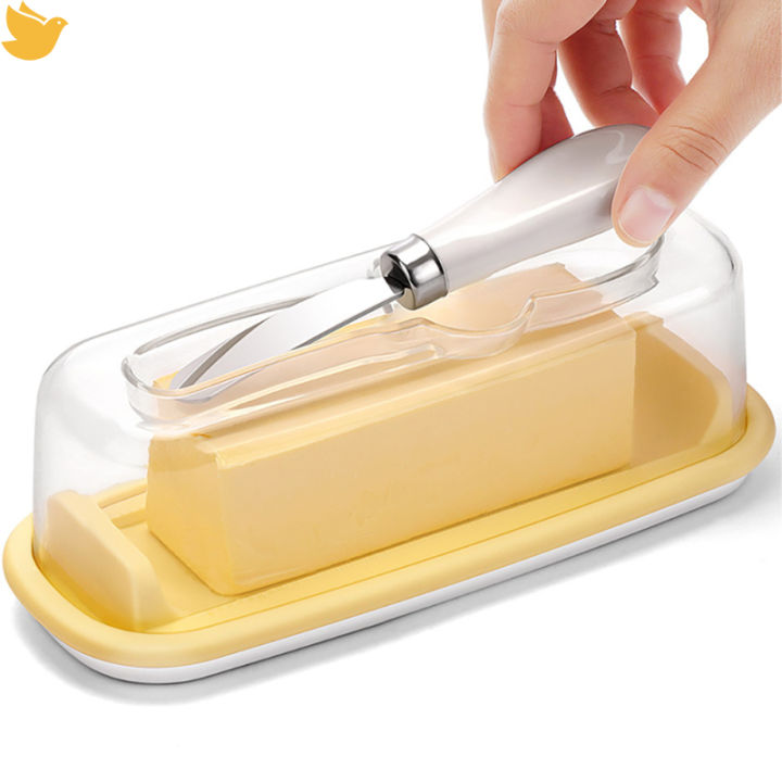 Butter Dish With Lid And Knife, Plastic Butter Container For