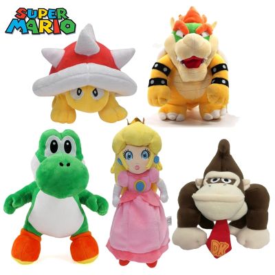 ตุ๊กตาของเล่นตุ๊กตา Super Mario Bros Bowser Yoshi Peach Donkey ภาพอนิเมะการ์ตูนตุ๊กตาภาพยนตร์นุ่มตุ๊กตาสัตว์ของขวัญเด็ก