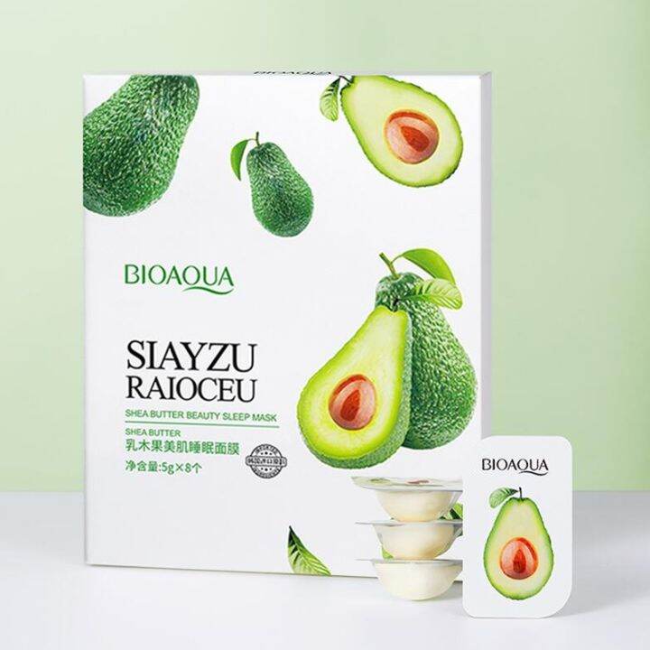 8pcs/Set Shea Butter Beauty Pudding Mask Deep Moisturizing And Shrinking Pores Brightening Skin