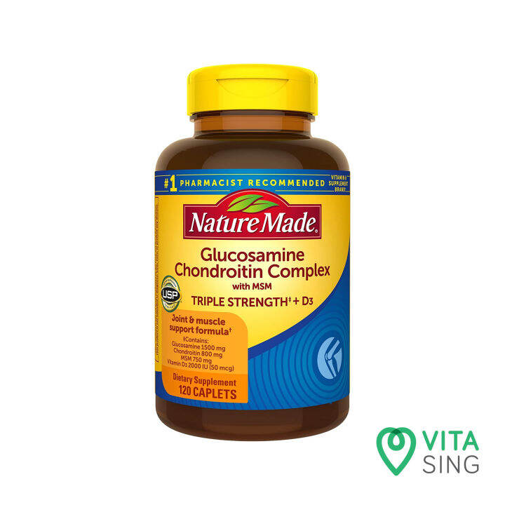 NATURE MADE GLUCOSAMINE CHONDROITIN COMPLEX WITH MSM 120 CAPLETS EXP