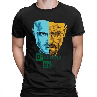 เสื้อยืดพิมพ์ลาย Breaking Bad Heisenberg Los Pollos Hermanos เสื้อยืดแฟชั่นคอกลมแขนลำลองขาสั้นพิมพ์ลาย100%