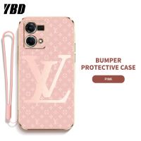 เคสโทรศัพท์เจลซิลิกา YBD LV พร้อมสายคล้องสำหรับ OPPO Reno 8 Pro 5G Reno 9 Pro 5G Reno 8 Pro + Reno 9 Pro + Reno 10 Pro + 5G เคสบางพิเศษพร้อมป้องกันเลนส์