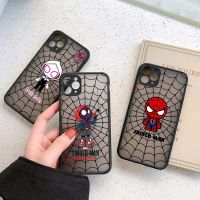 [Disen electronic] Marvel Hero สำหรับ iPhone 13 12 11 14 Pro Max SE XR XS 7 8 Plus ซิลิโคนใส Matte Cover Spider Man Web Miles Morales Fundas