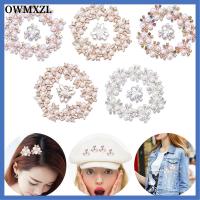 OWMXZL 10PCS ที่เป็นประกาย คริสตัล เครื่องประดับหมวก ปุ่ม Rhinestone กระดุมมุก กิ๊บติดผมไข่มุก คลิปหนีบหมวก