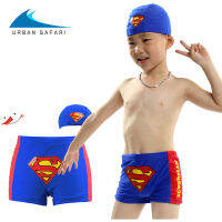 US Little Superman กางเกงว่ายน้ำเด็ก Cap สำหรับเด็กชุดว่ายน้ำแห้งเร็ว