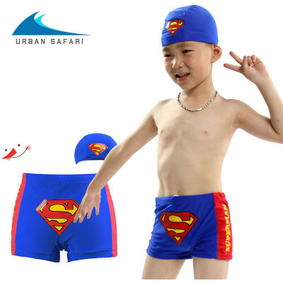US Little Superman กางเกงว่ายน้ำเด็ก Cap สำหรับเด็กชุดว่ายน้ำแห้งเร็ว