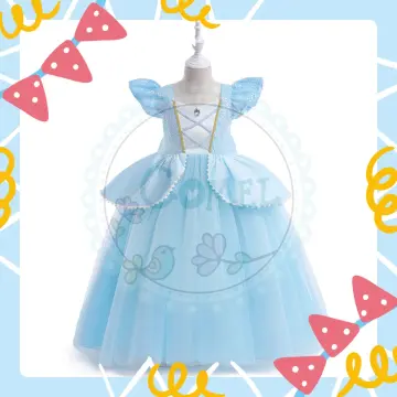 Blue Birthday Gown for Baby Girl - Off Shoulder Frocks/Dresses