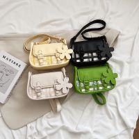 New Style Fashionable Fresh Small Square Bag Trendy Contrast Color One-Shoulder Underarm Casual Cross-Body Mobile Phone Cosme 【AUG】