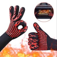 BBQ Gloves One Single Glove Silicone Heat-Resistant Glove Cooking Baking Barbecue Microwave Oven Fireproof Barbecue Accessories