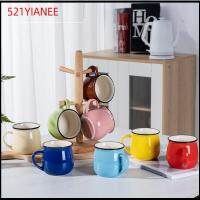 521YIANEE เซรามิกส์ ถ้วยแก้วมัค สีสำหรับตกแต่ง เรโทร แก้วกาแฟแก้ว สีสันสดใส 175มล. แก้วน้ำถ้วยแก้ว กิจกรรมกลางแจ้งกลางแจ้ง