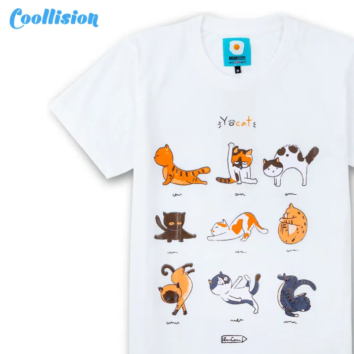 coollision-เสื้อยืดสกรีนลาย-แมวญี่ปุ่น-ผ้าcotton100-เสื้อลายแมว