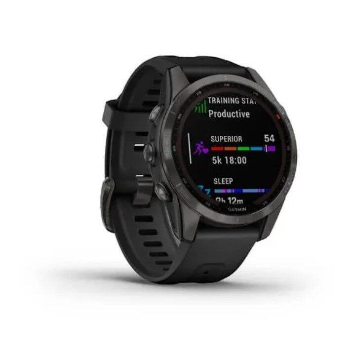 smart-watch-นาฬิกาอัจฉริยะ-garmin-fenix-7s-sapphire-solar-carbon-gray-dlc-titanium-with-black-band