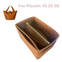 For Picotin 18 22 26 Organizer Purse Insert Handmade 3MM Felt Tote Bag Organizer Pockets( Detachable Pouch wMetal Zip)