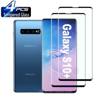 Samsung Galaxy S10กระจกนิรภัยสำหรับบวกบวก S22 S21,มาใหม่2/4ชิ้นป้องกันปกป้องหน้าจอรอยขีดข่วน