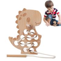 Toddler Lacing Toy Dino Lacing Toys Fine Motor Skill Toys Improve Thinking Ability Educational And Learning Montessori Toddler Travel Toy classical