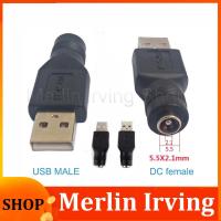 Merlin Irving Shop USB Male to 5.5mm x 2.1mm DC Female Power Converter Adapter Connector Charger Adapter Computer Accessories