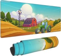 Green Tractor Cartoon Farm Gaming Mouse Pad Big Desk Mat with Stitched Edges Mousepad Laptop 31.5X11.8 Inch Large Mouse Pad XXL