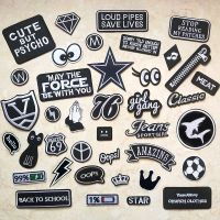 hotx【DT】 Faishon and Embroidery Patches for T-shirt Iron on Stripes Appliques Letters Stickers Clothing Badges