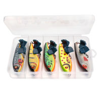 VTAVTA 5pcs Jerkbait Fishing Lure Set Sinking Wobblers Pike Lure Artificial Jerk Bait Crankbait Bass Fishing Tackle With Box