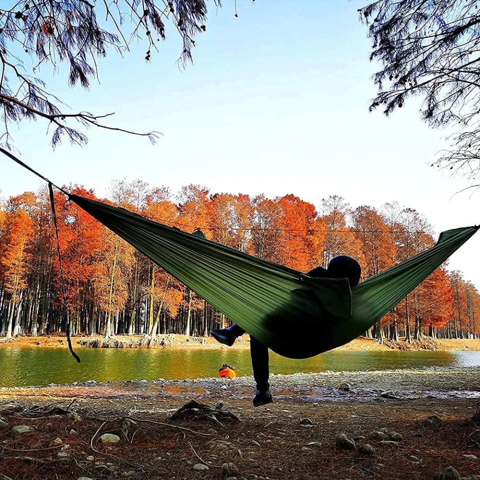 Sunyear Hammock Camping with Rain Fly Tarp and Net, Portable Camping  Hammock