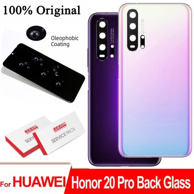Original Back Cover for HUAWEI 20 Tempered Glass Spare Parts Battery Door Housing with Frame Repair