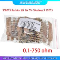 300PCS Resistor Kit 1W 5 30values X 10PCS Carbon Film Resistance 0.1-750 ohm Set