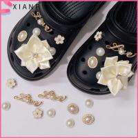 XIANP เครื่องลางพลอยเทียมถอดได้ของตกแต่งรองเท้า Aksesoris Sepatu อุปกรณ์ดอกไม้ดอกไม้ผ้า