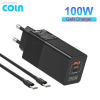 Fadads 100W GaN USB-C เครื่องชาร์จติดผนัง COLN PD100W Type C 3.0 USB A PPS 45W QC แล็ปท็อปสำหรับ MacBook iPhone