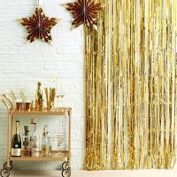 2M Rose Gold Metallic Foil Tinsel Fringe Curtain Happy Birthday Decoration First Birthday Boy Girl Party Backdrop Decor 1st Banners Streamers Confetti