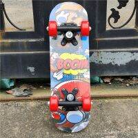 43ซม.สเก็ตบอร์ดสำหรับเด็กเมเปิลคู่ Rock Skate Board เด็ก Patin เด็กสเก็ตบอร์ดสติ๊กเกอร์ลายการ์ตูนสเก็ตเด็ก Longboard