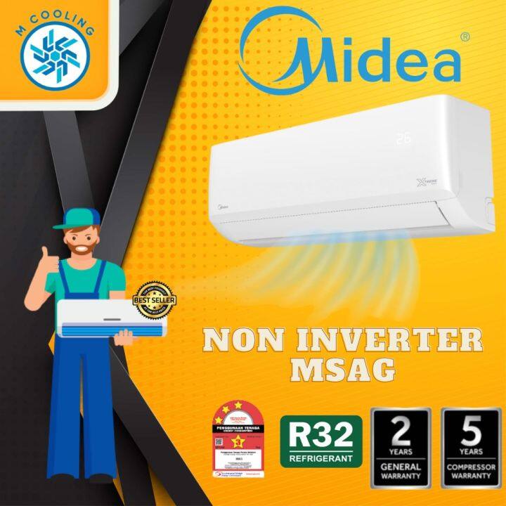 Installation Midea Aircond Xtreme Cool R32 Non Inverter Ionizer Msag Model 4 5 Days Delivery 8642