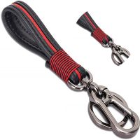 ▫❀ Bestever Fashion PU Leather Braided Handmade Best Gift Key Ring Car Keychain For Men Women Alloy Waist Hanging KeyChain