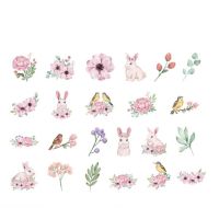 46 Pcs Boxed Sticker Flowers and Birds Paper DIY Sealing Envelope Decoration Sticker Stickers Labels