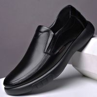 Mens Leather Shoes Black Comfortable Soft Bottom Spring Autumn Best Man Men Business Formal Non-Slip Wear Casual Shoes Footwear