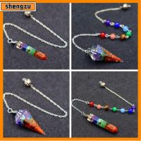 SHENGZU เครื่องประดับแฟชั่นเครื่องประดับ จี้ลูกตุ้มเรกิ 7 Chakra orgonite ของขวัญสำหรับเด็ก Amulet การออกแบบใหม่ โซ่ห่วงโซ่ หินธรรมชาติหิน