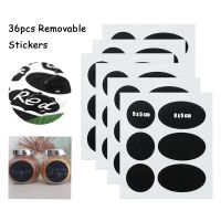 【YD】 36Pcs/set Label Stickers for Jar Organizer Can Labels Chalkboard Blackboard Sticker Round Wall