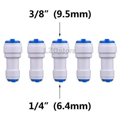 5ชิ้น3/8นิ้ว-1/4นิ้วตัวต่อท่อน้ำแบบกดเชื่อมต่อเร็ว3/8 " - 1/4 OD I ประเภทท่อข้อต่อท่อสำหรับน้ำ RO กรองเครื่องจ่ายน้ำ