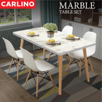 MR.CARLINO : MARBLE DINING TABLE SET โต๊ะ โต๊ะเซ็ท โต๊ะรับประทานอาหาร ชุดโต๊ะ โต๊ะพร้อมเก้าอี้4ตัว