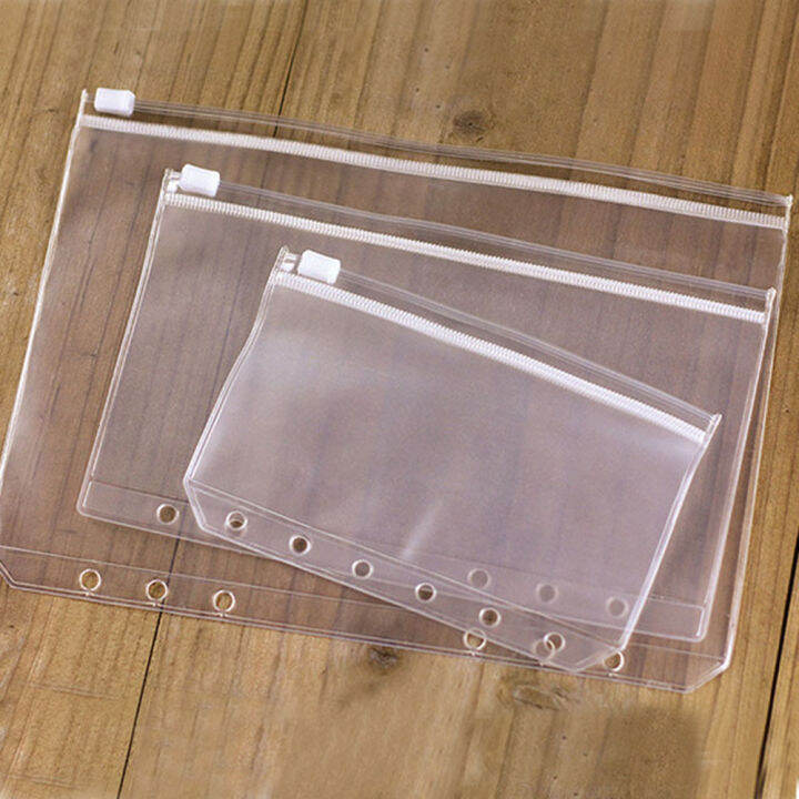 LANCE Waterproof Storage Bag Zipper Transparent Loose Leaf Binder ...