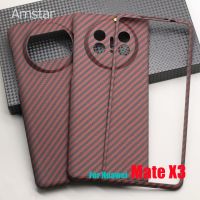 Amstar Red Carbon Fiber Fold Case For Huawei Mate X3 Cases Premium Aramid Fiber Ultra-Thin Anti-Fingerprint Mate X3 Fold Cover